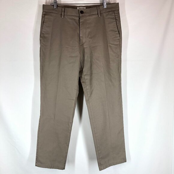Dockers Flat Front Gray Slim Tapered Pants Size 34 X 29 - Picture 1 of 6